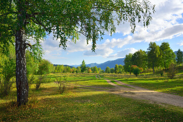 A road in a mountain valley