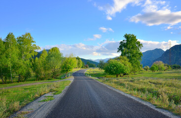 A road in a mountain valley