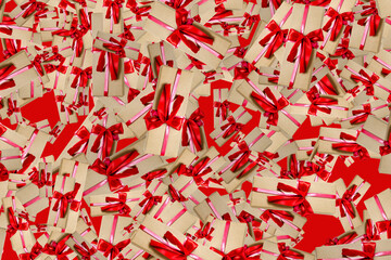 Christmas pattern gift abstraction on red background