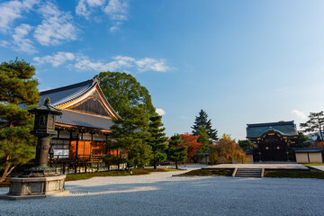 Sunny exterior view of the Daikaku-ji