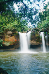 Fototapeta na wymiar Haew Suwat Waterfall at Khao Yai National Park in Thailand