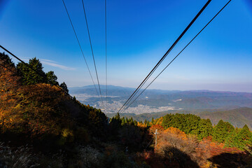 Aerial view of the Iwakura cityscape from Mount Hiei