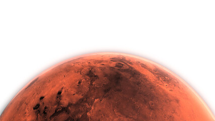 Naklejka premium 3D Render Close Up Mars Planet 360 Rotation On Galaxy Space Star Field 3D Illustration