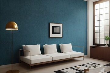 interior design for living area or reception with classic wall background 3d illustration,3d rendering