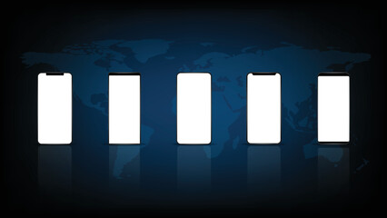 Realistic iPhone Mobile Phone Neomorphism Template Mockup Vector. Tecnology Front Design