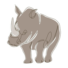 wild rhino color drawn