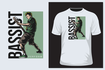 Bassist perform on the stage t shirt