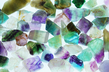 close up on colorful fluorite rocks