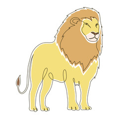 wild lion color drawn