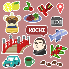 高知のアイコン　線無し　フチ付き