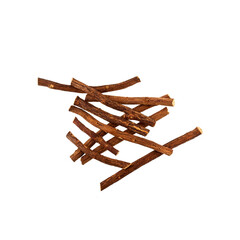 Close up of Ayurvedic herb Liquorice root,Licorice root, Mulethi or Glycyrrhiza glabra root on a...