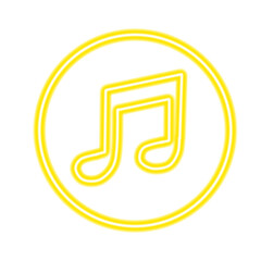 Music note neon icon