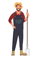 male farmer with rake
