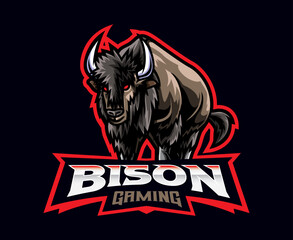 Bison mascot logo design © Fand