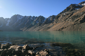 View of Lake Alakul, Kyrgyzstan.