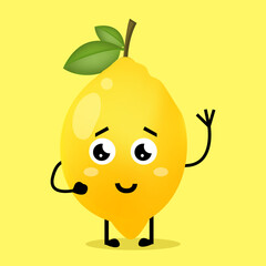 Vector Illustration Cute Lemon Character
