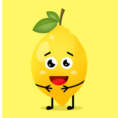 Vector Illustration Cute Lemon Character