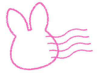 クレヨン素材 うさぎの消印・スタンプ 装飾