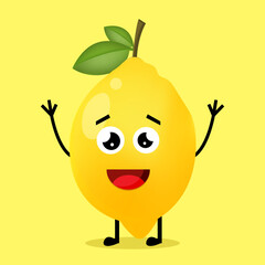 Vector Illustration Cute Lemon Character