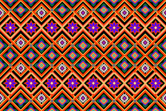 Aztec geometric art, Ethnic vectorabstract background. Seamless pattern in tribal, folk embroidery, African style, ornament print, Design for carpet, wallpaper, clothing, wrapping, fabric,textile