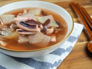 한국음식 오징어 무 국, 요리