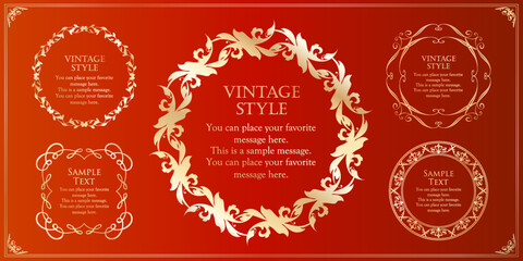 Christmas motif frame design set. Gorgeous and elegant design material