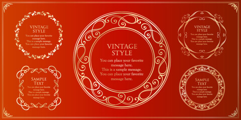 Christmas motif frame design set. Gorgeous and elegant design material