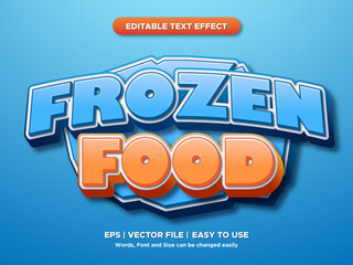 frozen food text effect editable. Blue and orange in the text