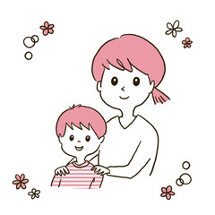 親子のイラスト