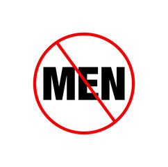 Men not allow here icon. NO men vector Icon.