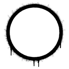 Spray Painted Graffiti round icon Sprayed isolated with a white background. graffiti round icon with over spray in black over white. Vector illustration. © Doa Bunda