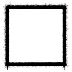 Spray Painted Graffiti square icon Sprayed isolated with a white background. graffiti square icon with over spray in black over white. Vector illustration.