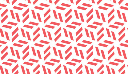 Abstract geometric pattern with stripes, lines. Seamless vector background. White and pink ornament. Simple lattice graphic design