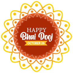 Happy Bhai Dooj Day Text Banner Design