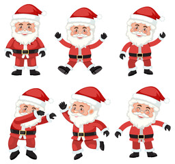 Set of Santa Claus cartoon character