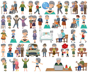Collection of elderly people icons