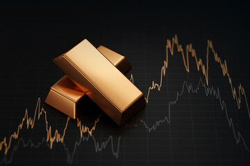 Gold market stock wealth business finance investment on money trade exchange 3d background of...
