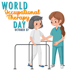 World occupational therapy day text design