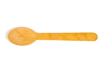 Wooden spoon on a white background.