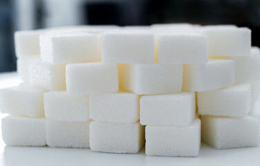 Background of many sugar cubes