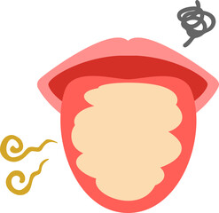 舌苔が付いた舌