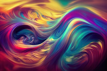 Obraz premium Flow Pastel Fluid Liquid Red Gradient Backdrop. Green Bright Curve Motion Wavy Aquarelle Background. Blue Vibrant Rainbow Purple Gradient Mesh. Blurry Smooth Violet Yellow Orange Design Pic.