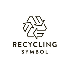 Recycling Symbol Icon Logo Template. Recycled Arrows Design Illustration. Corporate Brand Identity