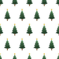 Seamless Pattern with Christmas Tree