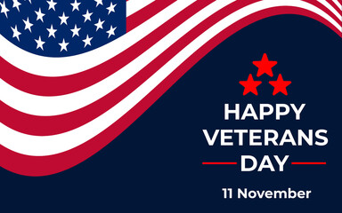Veteran's day Background. Honoring all who served. Veteran's day illustration with american flag and Soldiers. Veteran's day poster and modern Design.