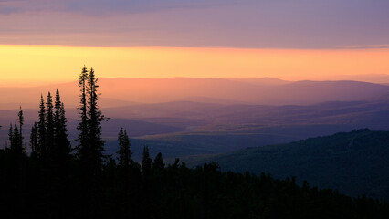 sunset in the mountains
