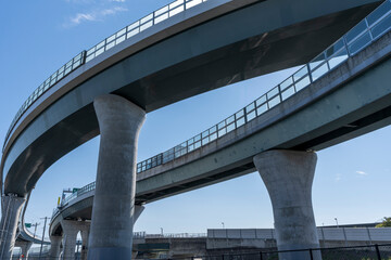 自動車専用道路のジャンクションの風景