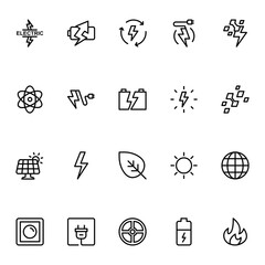 Outline icons for Energy & Electricity