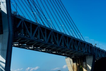 Fototapeta na wymiar 日本の瀬戸内海に掛かる瀬戸大橋の写真
