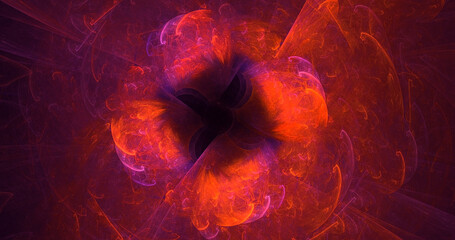 3D rendering abstract red fractal light background